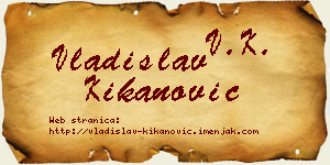 Vladislav Kikanović vizit kartica